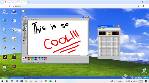 炒股股票配资平台 只需打开网页: 完美怀旧体验Windows XP! 扫雷、画图都不在话下