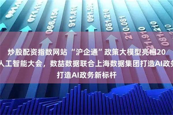 炒股配资指数网站 “沪企通”政策大模型亮相2025世界人工智能大会，数喆数据联合上海数据集团打造AI政务新标杆